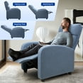 thumbnail image 6 of Vineego Home Theater Recliner with Padded Seat and Backrest, Blue Fabric, 6 of 7