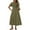 Army Green, variant on Women's Summer Casual Midi Maxi Dresses Short Sleeve V Neck Elastic Waist Boho Beach Flowy Long Dress with Pockets(Yellow,XL)