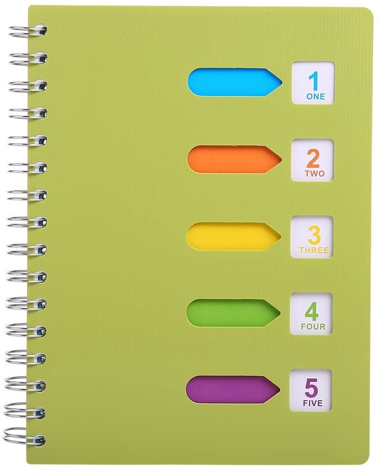 5 Subject Notebook, A5 Notebooks and Journals Spiral Bund, Wide Ruled, Lab Professional Notepad