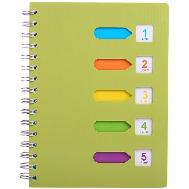 5 Subject Notebook, A5 Notebooks and Journals Spiral Bund, Wide Ruled