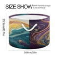 thumbnail image 2 of Round Toy Storage Basket Foldable Storage Basket for Home Decor Laundry Basket20" x 14" Marble Veins in Various Colors, 2 of 6