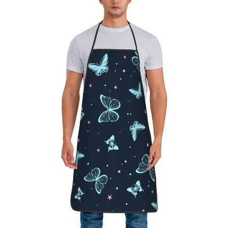 

Adjustable Bib Apron - Beautiful Butterflies Waterdrop Resistant Cooking Apron Kitchen Aprons for Men Women