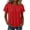 Red, variant on GigrtiJin Womens Short Sleeve T Shirts Pleated Baggy Basic T Shirts Casual Outdoor Pull On Round Neck Cropped Tees for Womens