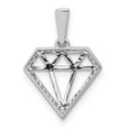 thumbnail image 3 of Finest Gold 14K White Gold Diamond Gemstone-shape Pendant, 3 of 4