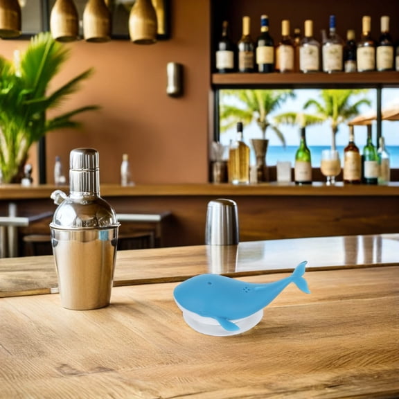 OFFIGAM 1Pc Reusable Blue Silicone Tea Filter with Whale Shape for Home and Tea House