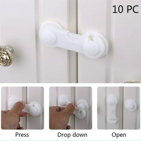 10PCS Multi-functional Baby Infant Kids Adhesive Safety Locks Latches Door Cupboard Cabinet Fridge