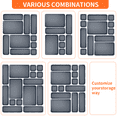 thumbnail image 5 of 45 PCS Plastic Drawer Organizers Set, 3-Sizes Vanity and Makeup Organizer, Desk and bathroom Drawer Organizer Trays, Organizers and Storage for Makeup, Jewelry, Gadgets, Utensils, Grey, 5 of 7