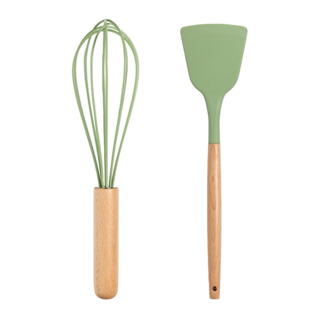 Juego de silicona de cocina resistente al calor para utensilios antiadherentes, herramientas de cocina de 2 piezas