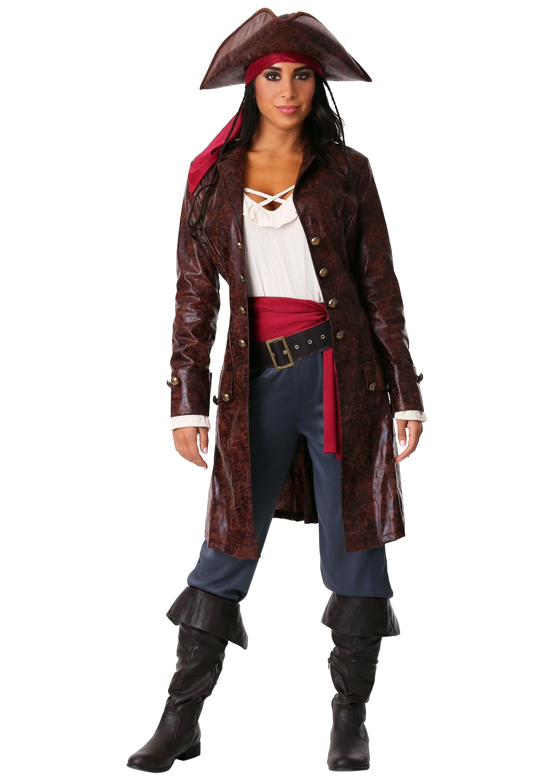 Women's Plus Pretty Pirate Captain Costume - Walmart.com ...