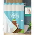thumbnail image 2 of No Hook Shower Curtain with Snap in Liner, Cartoon Spring Blue Sky Groundhog Day Hotel Shower Curtains for Bathroom, Washable Shower Curtain Liner Set with Mesh Top Window, 72"x72", 2 of 6