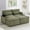 Green, variant on Harper & Bright Designs Loveseat Sofa with Two Movable Ottomans, Free-combined Sectional Convertible Sofa Bed with Storage, Chaise Indoor Lounge with USB Ports and Cup Holders, Green