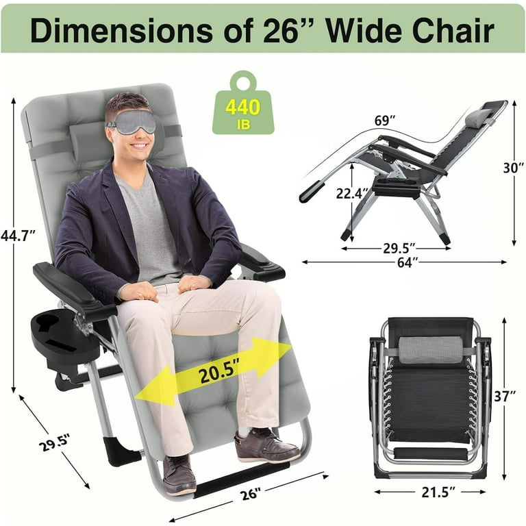 Anyrose Zero Gravity Chair Indoor Adjustable Folding Reclining