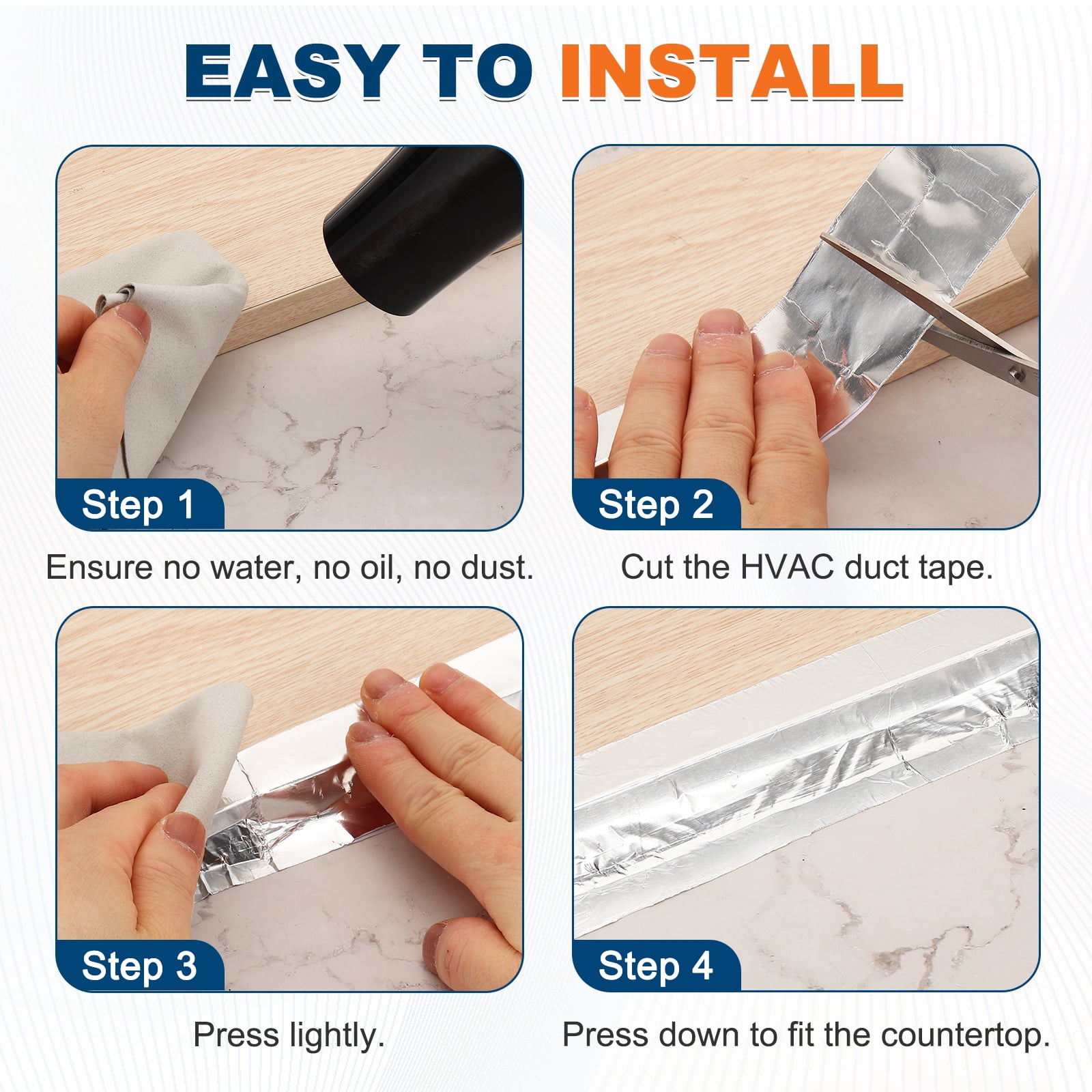 Uxcell Aluminum Foil Tape (1.4" x 164Feet, 2mil) - Heavy Duty Waterproof Silver Metal Duct Tape High Temperature HVAC Heat Patch with Tool, for Ducting/HVAC/Metal Insulation and Repair