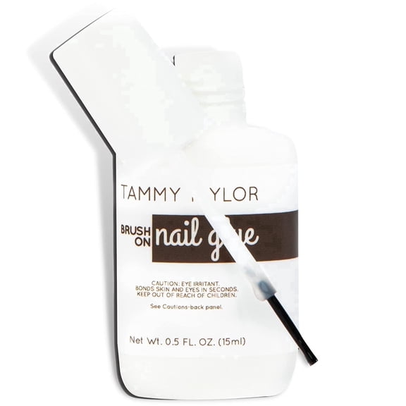Tammy Taylor Nail Glue, Brush-On UV Cure Evenly Clear Finish, 15ml