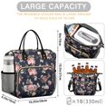 thumbnail image 2 of Floral and Skull Pattern Insulated Tote - Waterproof Cooler Bag for Daily Use, 2 of 6