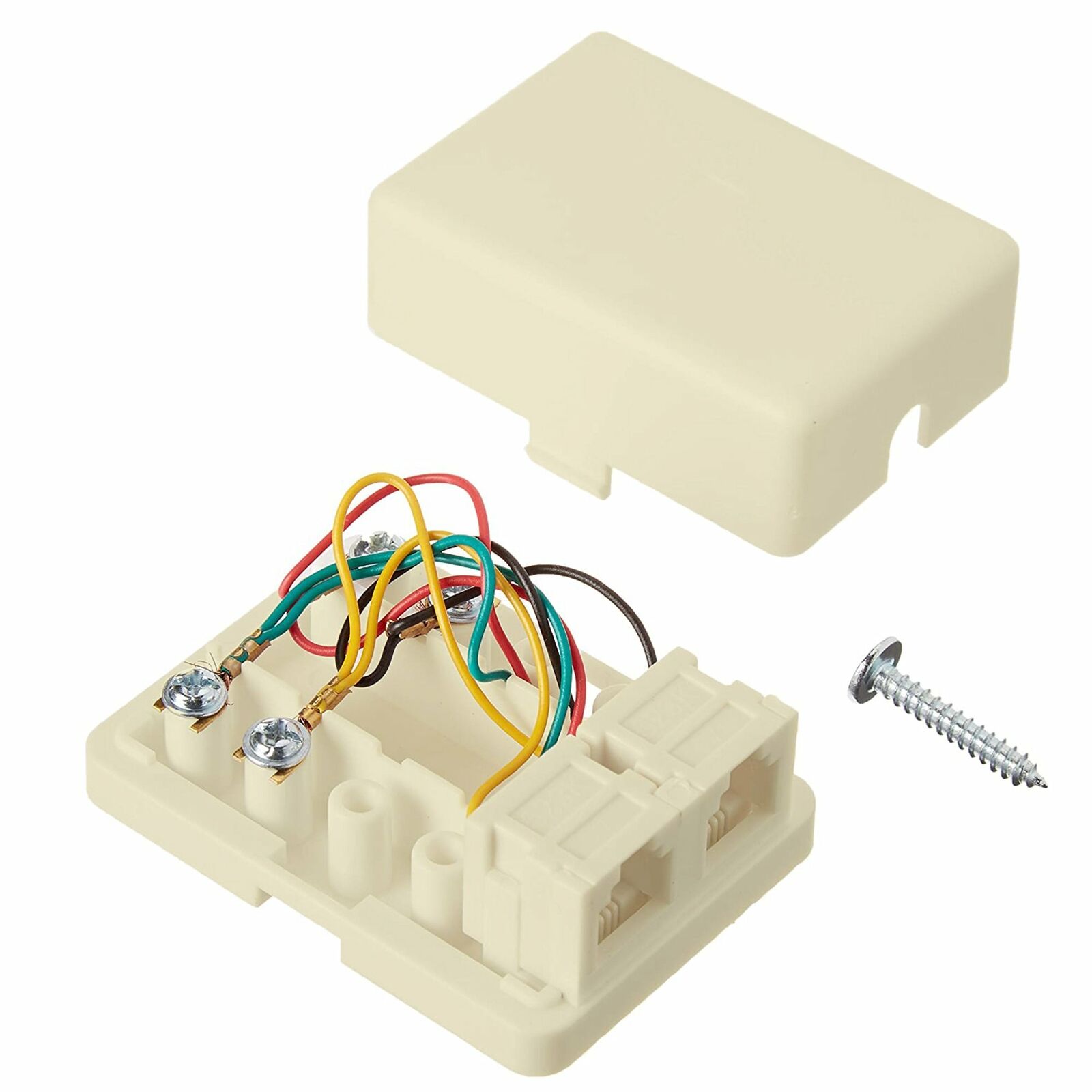 5Pack Wall Surface Mount Dual Telephone Jack 4 Conductor Modular...