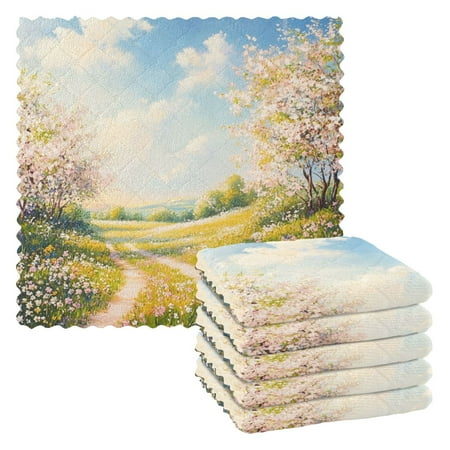 

6 Pieces of Kitchen Towels 11x11Inch Kitchen Dish Cloths Kitchen Dish Towels Reuseable Cleaning Cloths Beauty Path