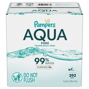 Pampers Aqua Pure Baby Wipes Unscented, 7-Pack, 392 Total Count (Select for More Options)