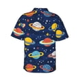 thumbnail image 3 of Fotbe Planets and Stars Hawaiian Shirt for Men Unisex Summer Beach Casual Short Sleeve Cotton Linen Button Down Shirts-XX-Large, 3 of 9