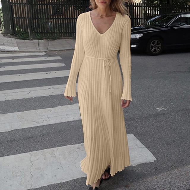 Dvkptbk Chandails pour Femmes Mode pour Femmes Coton à Rayures Col à Revers Ample Cardigan Irrégulier Robe Vêtements en Liquidation