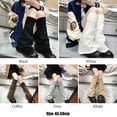 thumbnail image 2 of Japanese Fluffy Flared Kawaii Winter Knee-High Knitted Leg Warmers Boot Stocking Uniform BLACK, 2 of 8