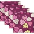 thumbnail image 5 of Coolnut Valentine's Day Love Heart Cloth Napkins Set of 4, Oversized Washable Reusable Polyester Dinner Table Napkins for Family, Restaurant, Party Decor, 20 x 20 Inch, 5 of 7