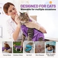 thumbnail image 6 of IDOMIK Cat Recovery Suit, Post-Surgery Onesie to Prevent Licking, Cone of Shame Alternative Surgical Spay Suit for Male Female Cat, Purple, M, 6 of 8