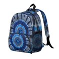thumbnail image 2 of Blue and White Tie Dye Pattern Backpack for School, Cute School Bag with Adjustable Shoulder Straps and Padded Back, 13.8"x11.4"x6", 2 of 5