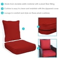 thumbnail image 2 of Sunnydaze Ensemble de Coussins de Remplacement en Oléfine pour Dossier Profond et Assise de Chaise de Patio - Rouge - 2 Pcs, 2 of 7