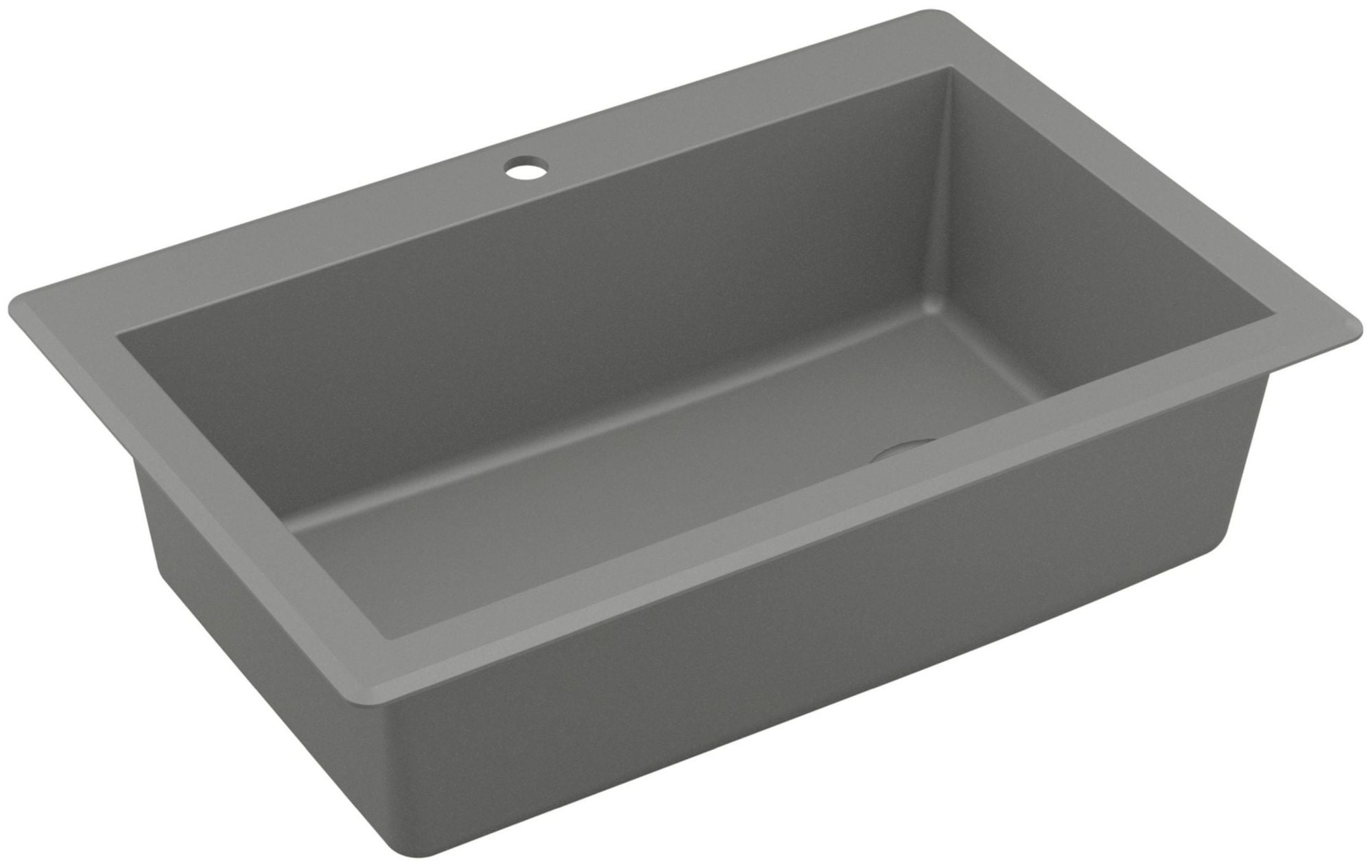 Karran QT-670 Drop-In Quartz Composite 33 in. 1-Hole Single Bowl Kitchen Sink in Brown