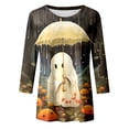thumbnail image 4 of Haut de sous-Vêtement Thermique pour Femmes Mode Décontractée Imprimé Manches Trois-Quarts Chemise Douce Confortable Chaude Couche de Base, 4 of 5