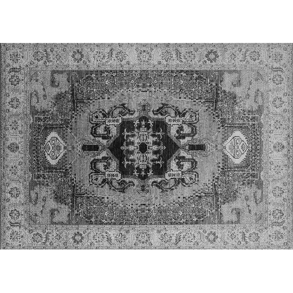 Ahgly Company Indoor Rectangle Oriental Gray Industrial Area Rugs, 8' x 12'