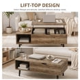 thumbnail image 6 of edx Adjustable Height Wooden Coffee Table with Hidden Compartments and Shelves - Perfect for Small Homes, Apartments, Reception Rooms, Wood Grain, 6 of 11