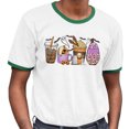 thumbnail image 2 of Halloween Coffee Ringer Tee Shirt Unisex Small White/Kelly Green, 2 of 5