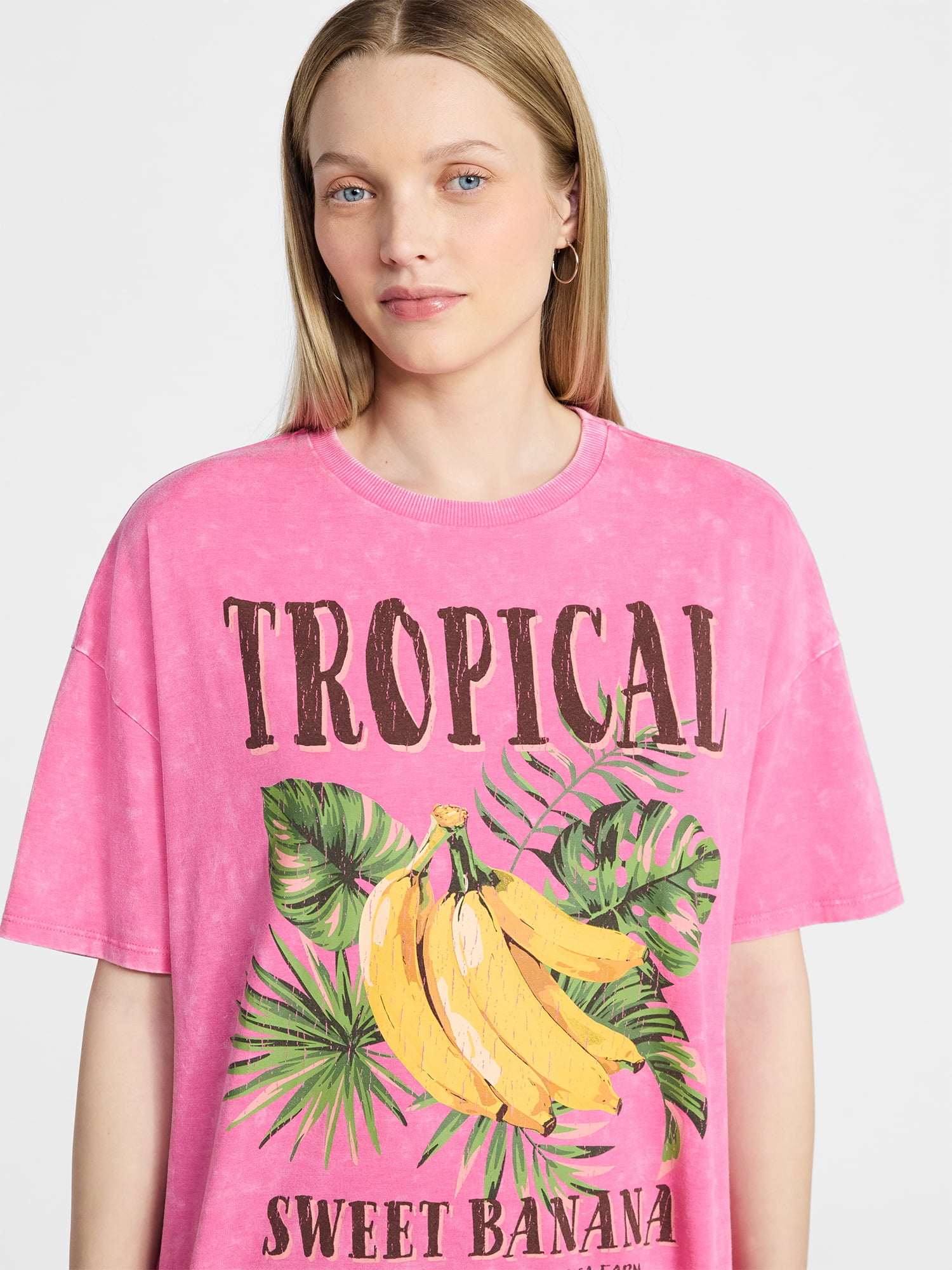 No Boundaries Graphic Oversized Boyfriend Tee, Women's XXS-XXL