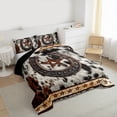 thumbnail image 3 of Manfei Cattle Hide Pattern Bedding Comforter Set,Country Farmhouse Twin Comforter Sets,Rustic Horseshoe Texas Stars Bedding Set For Men Women,Ultra Soft Home Decor Reversible,2-Piece, 3 of 8