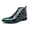 Green, variant on Men's High-Shine Patent Leather Lace-Up Ankle Boots, Lace-Up Pointed Toe Patent Leather Booties with Low Block Heel
