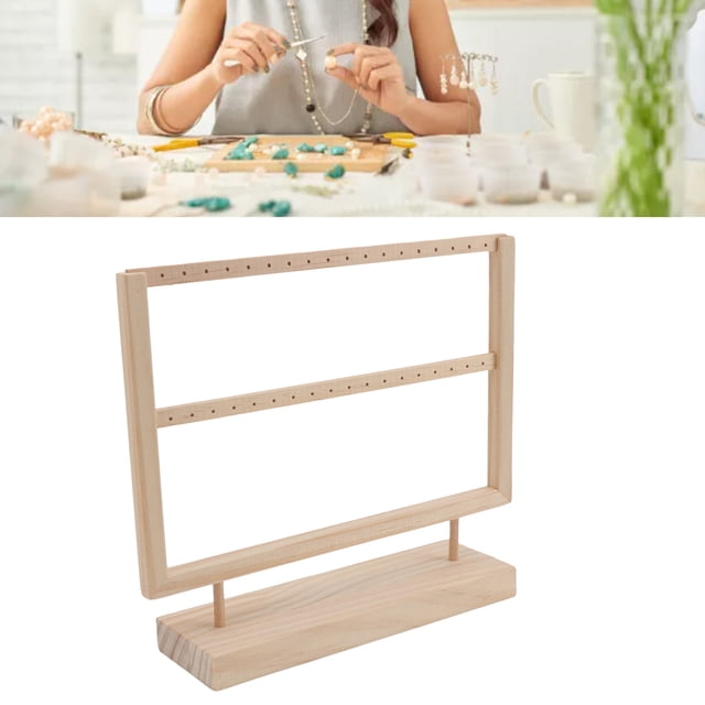 Soporte para Aretes de Madera de Color, Organizador de Aretes, Soportes para Colgar, 27 Pares de Soportes de Exposición Para Organizador de Joyas, Ideal para Tastas Ministas o
