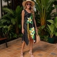 thumbnail image 4 of Uorisanigo Polynesian Hibiscus Matching Couple Outfits Men's Button Down Shirt Plus Size Lummer Beach Shirts and Womens Sleeveless Dress Flowy Hawaiian Vacation Sundress, 4 of 7