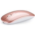 thumbnail image 1 of Computer Mouse, 2.4G Wireless USB Rechargeable Bluetooth 5.0 Silent Gaming Mouse for PC Laptop Rose Gold 2.4G, 1 of 8