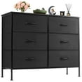 thumbnail image 1 of EDX Commode à 6 Tiroirs pour Chambre, Tour d'Organisation de Rangement en Tissu, Armoire, Noir, 1 of 7