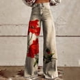 thumbnail image 1 of Ladies' Printed Fashionable Casual Button Pocket Wide Leg Pants, 1 of 3
