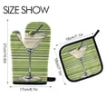 thumbnail image 2 of Yayeee Oven Mitts and Pot Holder Set of 2 Heat Resistant Kitchen Gloves Baking Hot Pad, Green Martini Glass, 2 of 5