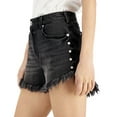 thumbnail image 2 of INC International Concepts Women's High Rise Studded Fray-Hem Shorts Size 14/32, 2 of 3