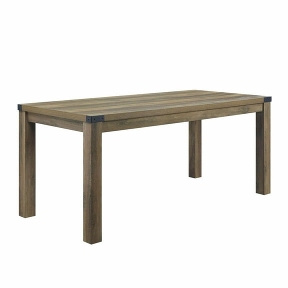 Acme Abiram Wooden Rectangular Dining Table in Rustic Oak Indoor