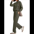 thumbnail image 3 of Conjuntos de 2 Piezas para Mujer, Sudadera, Ropa Informal de Viaje, Chándal de Pierna , Chándales Cómodos, Moda. Verde M, 3 of 6