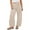 Beige, variant on Women's Corduroy Barrel Jeans Casual Wide Leg Mid Rise Elastic Waist Baggy Pants with Pockets