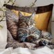 thumbnail image 4 of Uuiauoio Cat Pillow Covers 18x18, Cats Lovers Lady Gifts, Cat Gifts for Mom Mother's Day, Cats Decorative Pillow Covers for Home Bedroom Living Room Office Decor, 4 of 6