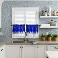 thumbnail image 6 of Blue Christmas Kitchen Curtains and Valances Set, Christmas Trees Snowflakes Snowy Winter Rod Pocket Window Valance 18 Inch Window Curtain Panels for Living Room Bedroom Laundry, 27.5x24in, 3 Pieces, 6 of 7