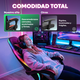 thumbnail image 5 of Silla Gaming con Reposapies y Luz LED Premium Gamer rojo 6.49 pulg TITANO SGCRPLED01BL, 5 of 5